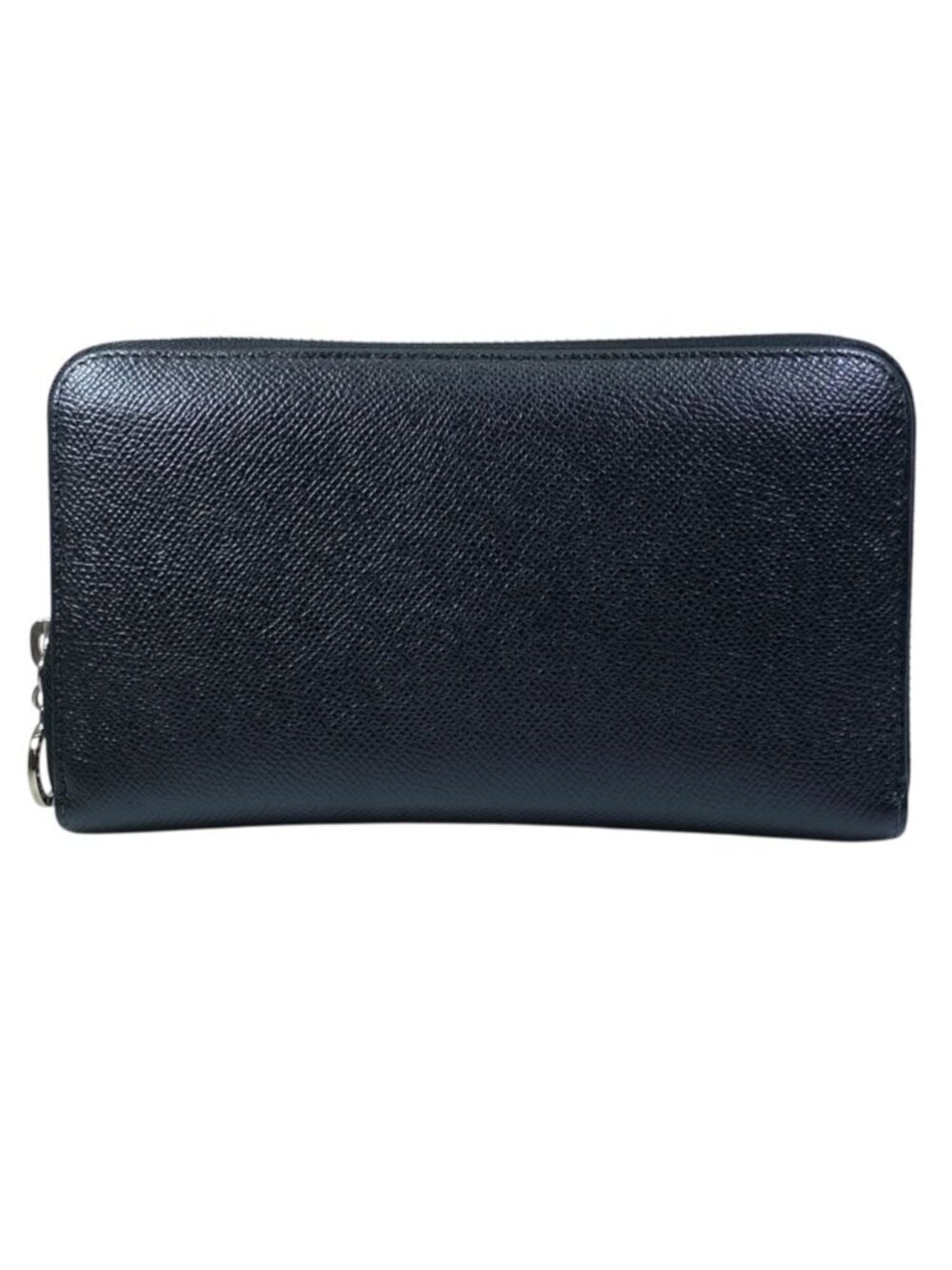 Bvlgari Zip Around Wallet Leather Black Blue
